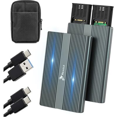 Reagle Obudowa Nvme Dysku M.2 Ssd M2 Podwójna Usb C 3.2 10gbps Pcie Na Dwa Dyski Adapter Do 2x 4tb Reagle Obudowa Nvme Dysku M.2 Ssd M2 Podwójna Usb C 3.2 10gbps Pcie Na Dwa Dyski Adapter Do 2x 4tb
