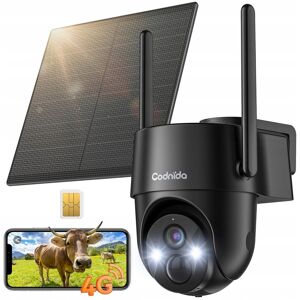 Inny producent CODNIDA Kamera Zewnętrzna 4G LTE z SIM 2K HD Solar PTZ IP65 Czarna Inny producent CODNIDA Kamera Zewnętrzna 4G LTE z SIM 2K HD Solar PTZ IP65 Czarna
