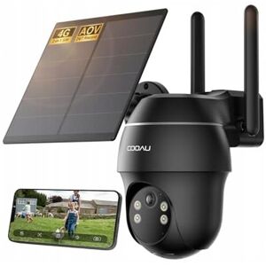 Inny producent COOAU Kamera Zewnętrzna 4G LTE Solarna 2K PTZ z eSIM i Auto-Tracking Inny producent COOAU Kamera Zewnętrzna 4G LTE Solarna 2K PTZ z eSIM i Auto-Tracking