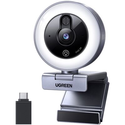 Kamera internetowa 2K 30FPS USB oświetlenie LED wbudowany mikrofon UGREEN 65857 Kamera internetowa 2K 30FPS USB oświetlenie LED wbudowany mikrofon UGREEN 65857