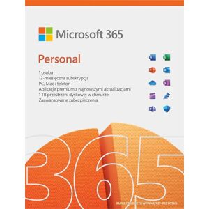 Microsoft 365 Personal - 1TB Chmura - Obsługuje 5 urządzeń Microsoft 365 Personal - 1TB Chmura - Obsługuje 5 urządzeń