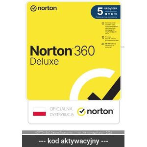 Symantec NORTON 360 Deluxe 5 stanowisk / 1 rok (nie wymaga karty) - 2026 Symantec NORTON 360 Deluxe 5 stanowisk / 1 rok (nie wymaga karty) - 2026