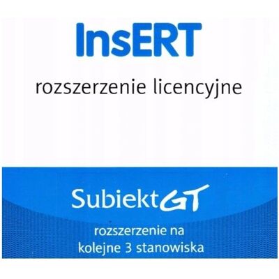 InsERT - Subiekt GT - 3 stanowiska - Pudełko - Rozszerzenie licencji InsERT - Subiekt GT - 3 stanowiska - Pudełko - Rozszerzenie licencji