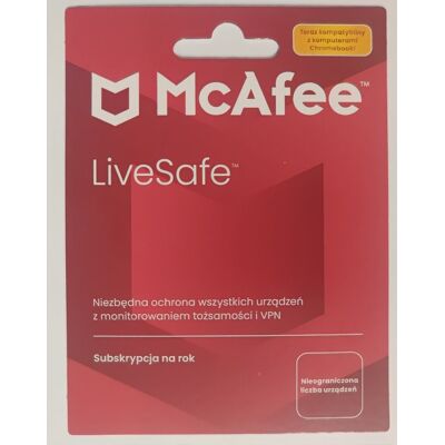 Inny producent Mcafee Live Safe Bez Limitu Stanowisk Na 1 Rok Inny producent Mcafee Live Safe Bez Limitu Stanowisk Na 1 Rok