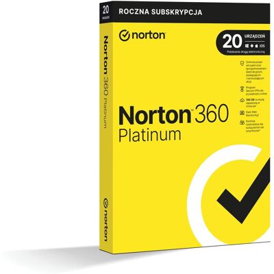 NortonLifeLock Norton 360 Platinum 100GB - Oprogramowanie zabezpieczające NortonLifeLock Norton 360 Platinum 100GB - Oprogramowanie zabezpieczające