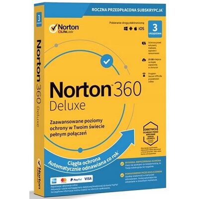 Symantec Nortonlifelock Norton 360 Deluxe - Oprogramowanie antywirusowe Symantec Nortonlifelock Norton 360 Deluxe - Oprogramowanie antywirusowe