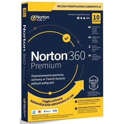 Symantec Nortonlifelock Norton 360 Premium - Wsparcie 10 Urządzeń - 1 Rok Symantec Nortonlifelock Norton 360 Premium - Wsparcie 10 Urządzeń - 1 Rok