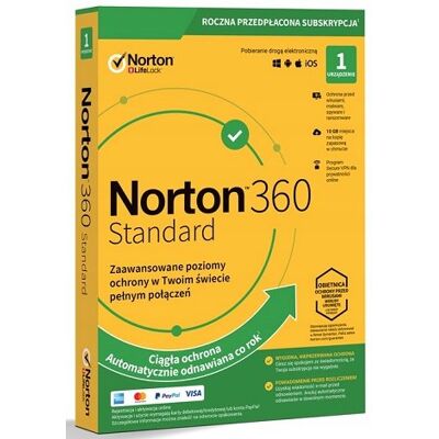 NortonLifeLock Norton 360 Standard - 1 Rok - Oprogramowanie antywirusowe NortonLifeLock Norton 360 Standard - 1 Rok - Oprogramowanie antywirusowe