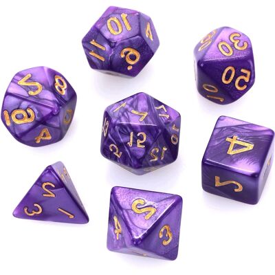 Inny producent Zestaw Kości Wielościennych 7 Szt Do D&d; Fioletowe Ze Złotą Numeracją Rpg Inny producent Zestaw Kości Wielościennych 7 Szt Do D&d; Fioletowe Ze Złotą Numeracją Rpg