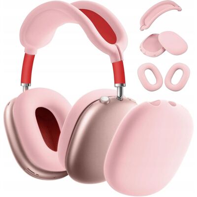 3W1 Etui Silikonowe Apple Airpods Max Różowy Komplet Osłon Ochraniacze Case 3W1 Etui Silikonowe Apple Airpods Max Różowy Komplet Osłon Ochraniacze Case