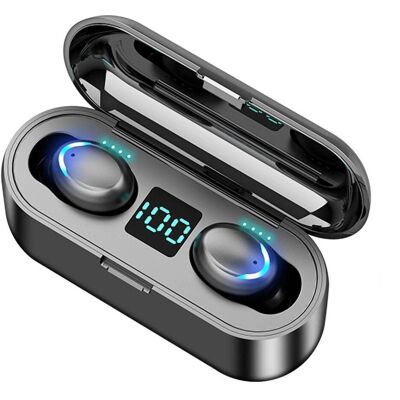 Słuchawki Bluetooth F9 - Wodoodporne IPX4, Wyświetlacz LED - Android, iOS Słuchawki Bluetooth F9 - Wodoodporne IPX4, Wyświetlacz LED - Android, iOS