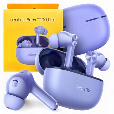 Bezprzewodowe słuchawki dokanałowe REALME Buds T200 Lite IPX4 ENC Fioletowe Bezprzewodowe słuchawki dokanałowe REALME Buds T200 Lite IPX4 ENC Fioletowe