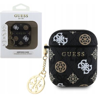 Etui Do Airpods 1 / 2 Guess Heart, Eleganckie, Czarne, Futerał, Case Etui Do Airpods 1 / 2 Guess Heart, Eleganckie, Czarne, Futerał, Case