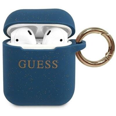 Etui na słuchawki Apple AirPods GUESS GUACCSILGLBL cover, niebieski/blue Silicone Glitter Etui na słuchawki Apple AirPods GUESS GUACCSILGLBL cover, niebieski/blue Silicone Glitter