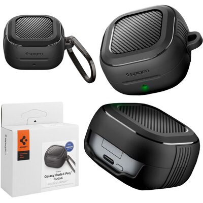 Etui Ochronne Spigen Rugged Armor Matte Black Do Samsung Galaxy Buds 4 / 4 Pro, Futerał , Pokrowiec Etui Ochronne Spigen Rugged Armor Matte Black Do Samsung Galaxy Buds 4 / 4 Pro, Futerał , Pokrowiec