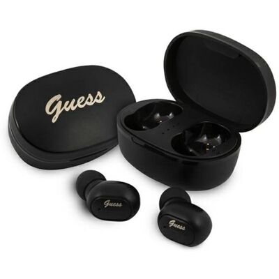 Guess Script Logo - Słuchawki Bluetooth Tws + Etui Ładujące (Czarny) Guess Script Logo - Słuchawki Bluetooth Tws + Etui Ładujące (Czarny)