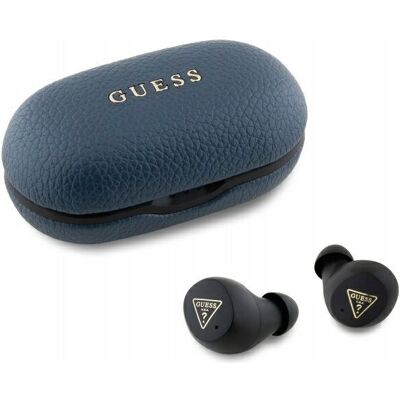 Guess PU Grained ENC TWS Bezprzewodowe Słuchawki z Etui Ładującym - Niebieskie Guess PU Grained ENC TWS Bezprzewodowe Słuchawki z Etui Ładującym - Niebieskie