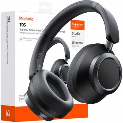 MCDODO SŁUCHAWKI BEZPRZEWODOWE NAUSZNE BLUETOOTH Z MIKROFONEM ANC CZARNE MCDODO SŁUCHAWKI BEZPRZEWODOWE NAUSZNE BLUETOOTH Z MIKROFONEM ANC CZARNE