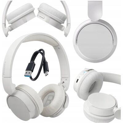 Philips SŁUCHAWKI BEZPRZEWODOWE NAUSZNE BLUETOOTH BIAŁE DO MUZYKI I ROZMÓW Philips SŁUCHAWKI BEZPRZEWODOWE NAUSZNE BLUETOOTH BIAŁE DO MUZYKI I ROZMÓW