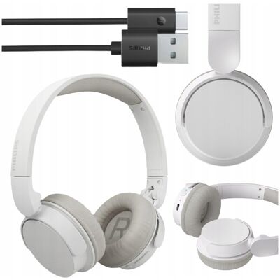 Philips SŁUCHAWKI NAUSZNE BLUETOOTH Z FUNKCJĄ DYNAMICZNYCH BASÓW BIAŁE Philips SŁUCHAWKI NAUSZNE BLUETOOTH Z FUNKCJĄ DYNAMICZNYCH BASÓW BIAŁE
