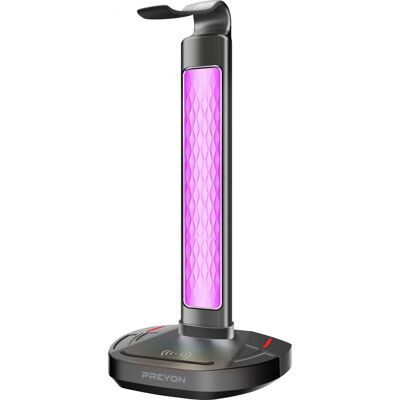 PREYON Stojak na słuchawki Heron Beak RGB, ładowarka, hub USB (PHB41B) PREYON Stojak na słuchawki Heron Beak RGB, ładowarka, hub USB (PHB41B)