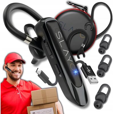 Slayo Słuchawka Bluetooth Dla Kierowcy Bezprzewodowa Do Rozmów Do Ucha Mikrofon Slayo Słuchawka Bluetooth Dla Kierowcy Bezprzewodowa Do Rozmów Do Ucha Mikrofon