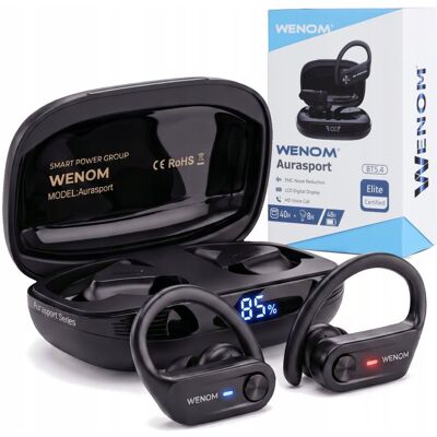 SŁUCHAWKI BEZPRZEWODOWE BLUETOOTH 5.4 PRO SPORTOWE DNR WENOM AURASPORT ANC SŁUCHAWKI BEZPRZEWODOWE BLUETOOTH 5.4 PRO SPORTOWE DNR WENOM AURASPORT ANC