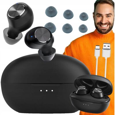 Słuchawki Bezprzewodowe Dokanałowe Lewer Sport Bluetooth Etui Czarne Bass Słuchawki Bezprzewodowe Dokanałowe Lewer Sport Bluetooth Etui Czarne Bass