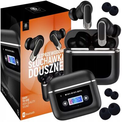 Lewer Słuchawki Bezprzewodowe Douszne Dokanałowe Powerbank Bluetooth 5.3 Czarne Lewer Słuchawki Bezprzewodowe Douszne Dokanałowe Powerbank Bluetooth 5.3 Czarne