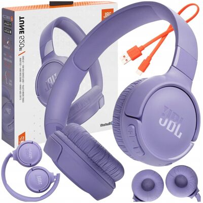 SŁUCHAWKI BEZPRZEWODOWE JBL NAUSZNE BLUETOOTH MIKROFON BASS SKŁADANE FIOLET SŁUCHAWKI BEZPRZEWODOWE JBL NAUSZNE BLUETOOTH MIKROFON BASS SKŁADANE FIOLET