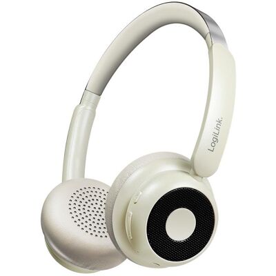 Słuchawki bezprzewodowe LogiLink BT0072S Bluetooth 6.0 ANC z mikrofonem beżowe Słuchawki bezprzewodowe LogiLink BT0072S Bluetooth 6.0 ANC z mikrofonem beżowe