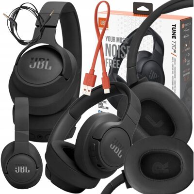 SŁUCHAWKI BEZPRZEWODOWE NAUSZNE WOKÓŁUSZNE JBL TUNE 770NC BLUETOOTH CZARNE SŁUCHAWKI BEZPRZEWODOWE NAUSZNE WOKÓŁUSZNE JBL TUNE 770NC BLUETOOTH CZARNE