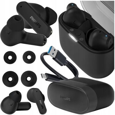 SŁUCHAWKI BEZPRZEWODOWE PHILIPS TRUE WIRELESS DOUSZNE CZARNE 32H MUZYKA SŁUCHAWKI BEZPRZEWODOWE PHILIPS TRUE WIRELESS DOUSZNE CZARNE 32H MUZYKA