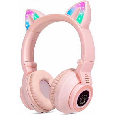 Inny producent Słuchawki Bluetooth Jyps Kocie Uszy Led Dziecięce Z Mikrofonem Inny producent Słuchawki Bluetooth Jyps Kocie Uszy Led Dziecięce Z Mikrofonem