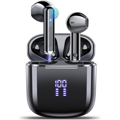 Akuku Słuchawki douszne bezprzewodowe Bluetooth do biegania sportowe IPX-7 czarne Akuku Słuchawki douszne bezprzewodowe Bluetooth do biegania sportowe IPX-7 czarne