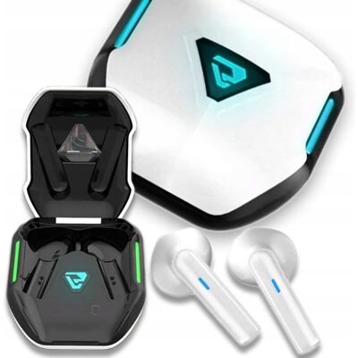 Słuchawki gamingowe bezprzewodowe z mikrofonem Bluetooth USB C TWS białe Słuchawki gamingowe bezprzewodowe z mikrofonem Bluetooth USB C TWS białe