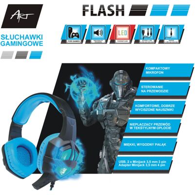 Inny producent SŁUCHAWKI GAMINGOWE FLASH podświetlane (ver 2023) Inny producent SŁUCHAWKI GAMINGOWE FLASH podświetlane (ver 2023)