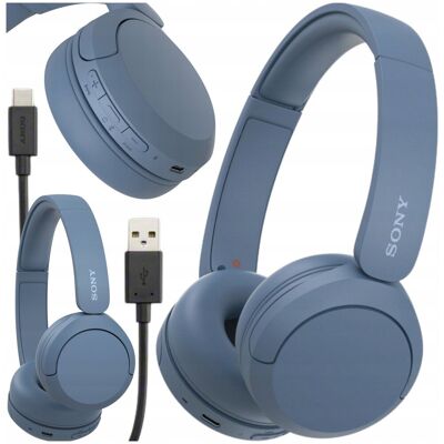 SŁUCHAWKI NAUSZNE SONY BLUETOOTH NIEBIESKIE 50H MIKROFON ASYSTENT GŁOSOWY SŁUCHAWKI NAUSZNE SONY BLUETOOTH NIEBIESKIE 50H MIKROFON ASYSTENT GŁOSOWY