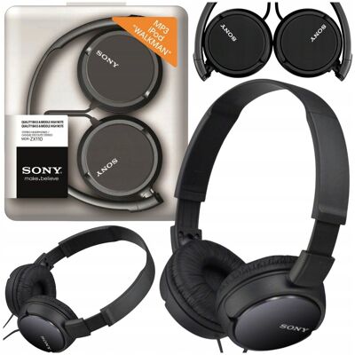 SŁUCHAWKI PRZEWODOWE NAUSZNE SONY CZARNE SKŁADANE KOMFORTOWE DŹWIĘK BASS SŁUCHAWKI PRZEWODOWE NAUSZNE SONY CZARNE SKŁADANE KOMFORTOWE DŹWIĘK BASS