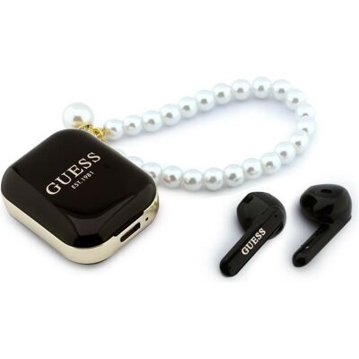 Słuchawki TWS Guess Pearl Strap czarny Słuchawki TWS Guess Pearl Strap czarny