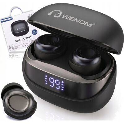 Słuchawki TWS WENOM SPE 15 PRO Bluetooth 5.4 Wyświetlacz Rozmowy HD Dzwięk Słuchawki TWS WENOM SPE 15 PRO Bluetooth 5.4 Wyświetlacz Rozmowy HD Dzwięk