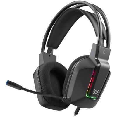 Słuchawki z mikrofonem Defender GOTHIC RGB USB czarne + GRA Słuchawki z mikrofonem Defender GOTHIC RGB USB czarne + GRA