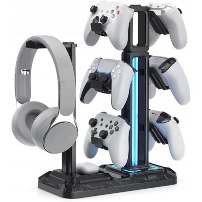 Inny producent STOJAK NA SŁUCHAWKI I KONTROLERY RGB OBROTOWY HAKI NA BIURKO Inny producent STOJAK NA SŁUCHAWKI I KONTROLERY RGB OBROTOWY HAKI NA BIURKO