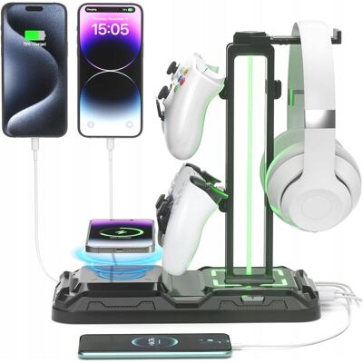 Inny producent STOJAK NA SŁUCHAWKI I PADY OBROTOWY UCHWYT Z PORTAMI USB RGB GAMING Inny producent STOJAK NA SŁUCHAWKI I PADY OBROTOWY UCHWYT Z PORTAMI USB RGB GAMING