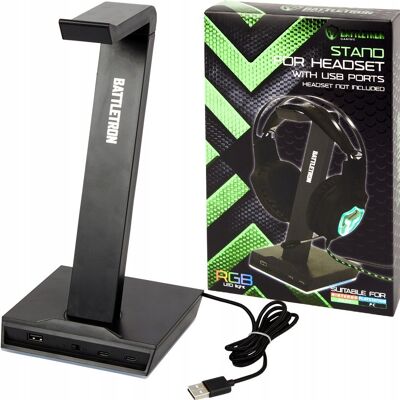 STOJAK na SŁUCHAWKI PODŚWIETLANY 3x USB Battletron STOJAK na SŁUCHAWKI PODŚWIETLANY 3x USB Battletron