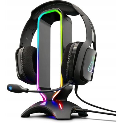 Inny producent STOJAK NA SŁUCHAWKI PODŚWIETLENIE RGB ANTYPOŚLIZGOWA PODSTAWA GAMING Inny producent STOJAK NA SŁUCHAWKI PODŚWIETLENIE RGB ANTYPOŚLIZGOWA PODSTAWA GAMING
