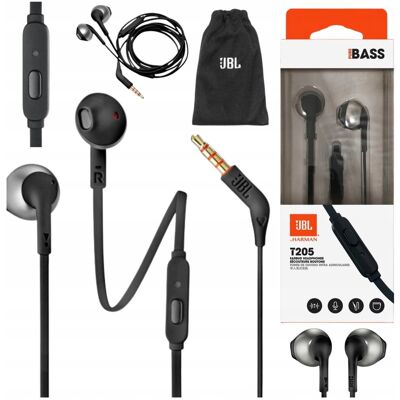 UNIWERSALNE PRZEWODOWE SŁUCHAWKI JBL DOUSZNE MIKROFON 3,5mm CZARNE + ETUI UNIWERSALNE PRZEWODOWE SŁUCHAWKI JBL DOUSZNE MIKROFON 3,5mm CZARNE + ETUI