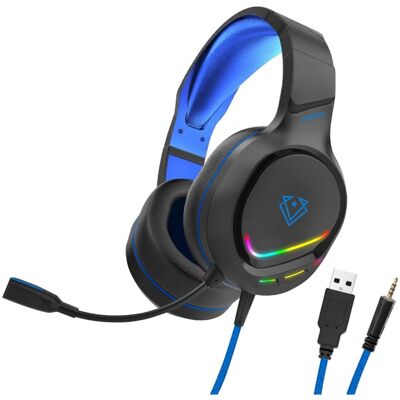 Vertux Słuchawki Gamingowe z Mikrofonem RGB Tokyo Niebieskie Vertux Słuchawki Gamingowe z Mikrofonem RGB Tokyo Niebieskie