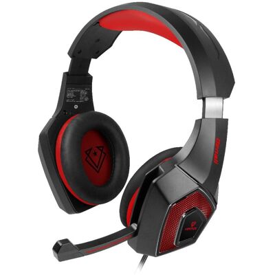 Vertux Słuchawki Nauszne 40mm Denali Czerwone 3,5mm + USB RGB LED do gier Vertux Słuchawki Nauszne 40mm Denali Czerwone 3,5mm + USB RGB LED do gier