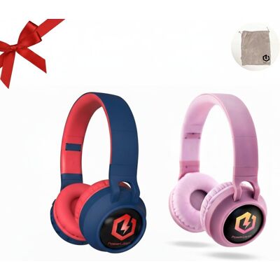 Inny producent Zestaw słuchawek dziecięcych PowerLocus Buddy (BlueRed - Pink) Mikro SD AUX Inny producent Zestaw słuchawek dziecięcych PowerLocus Buddy (BlueRed - Pink) Mikro SD AUX